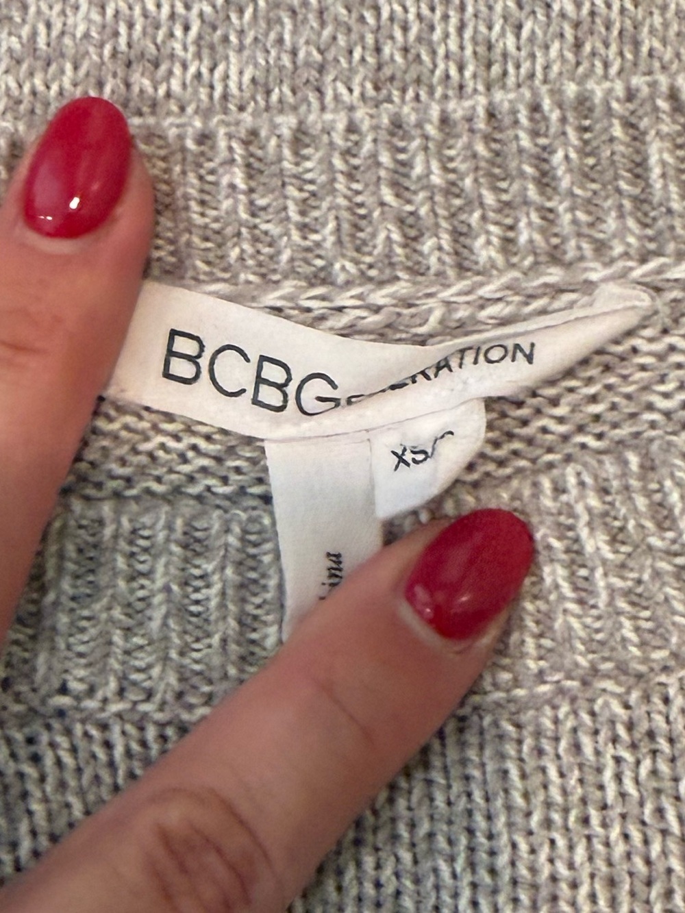 BCBG Light Gray Crewneck Sweater - Picture 4 of 6